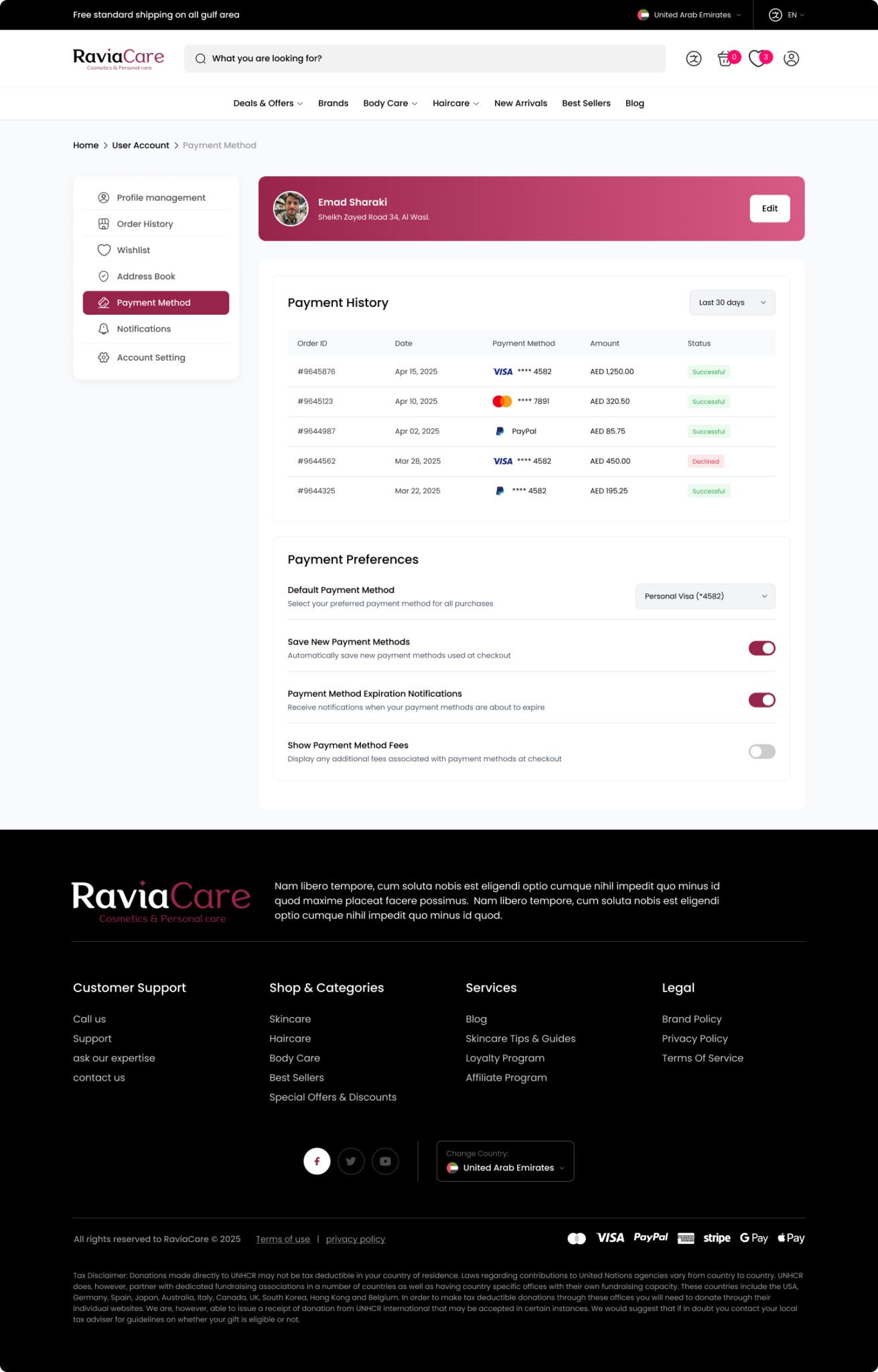Payment Methods (Stage)